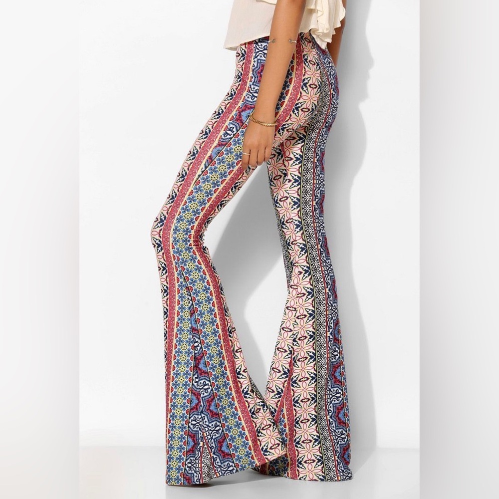 RAGA Wide Leg Flare Pants NWT Large Bohemian Bell Bottom